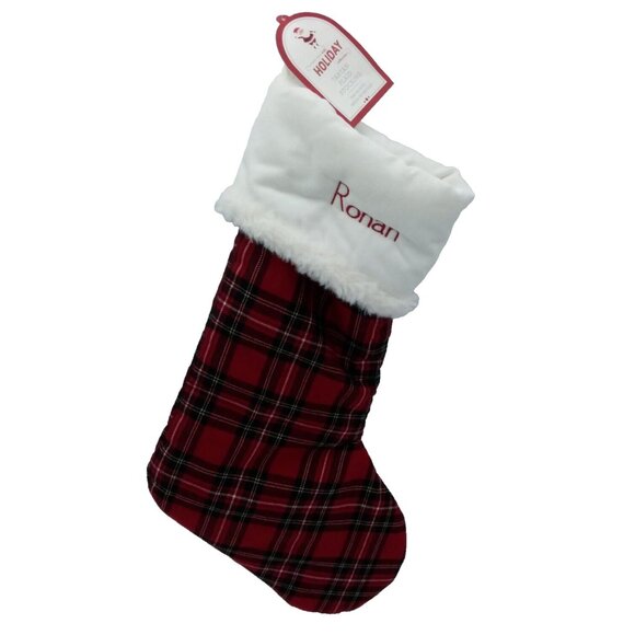 Pottery Barn Kids Ronan Tartan Plaid Stocking Holiday Christmas Quilted Xmas - Picture 8 of 8